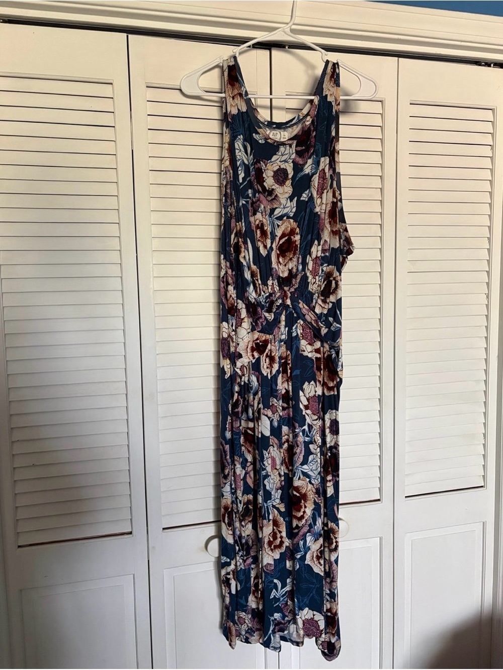 Maurices navy Floral Maxi Dress with Tie Waist